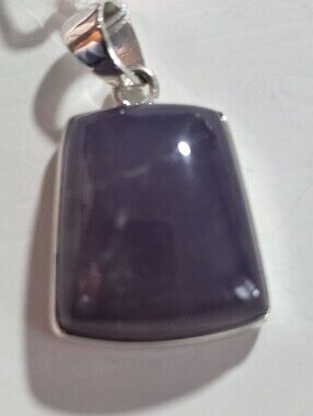 Purple Stone Silver Pendant